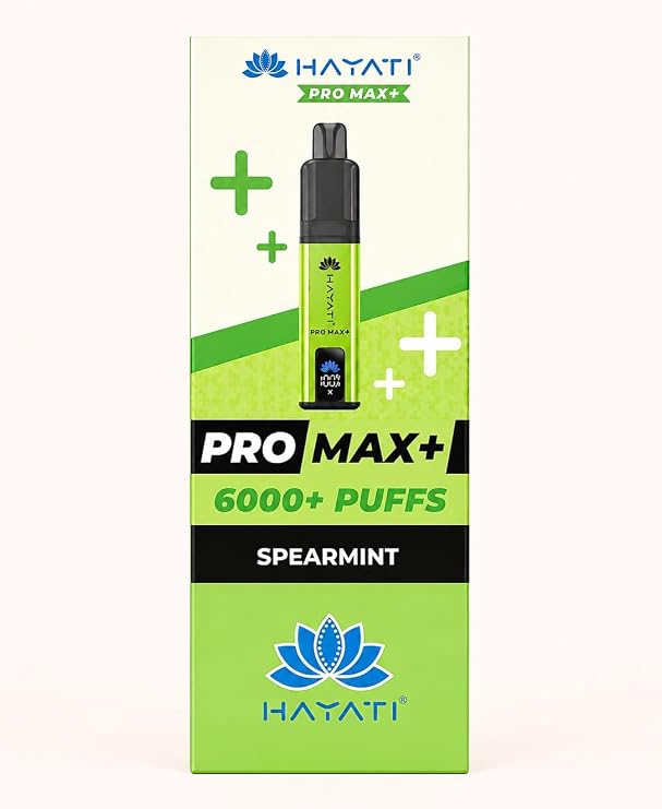 Hayati Ultra Pro Max Kit 6000+ Puffs, (Spear Mint) Smooth Draw & Long Lasting (NEXT DAY DELIVERY)