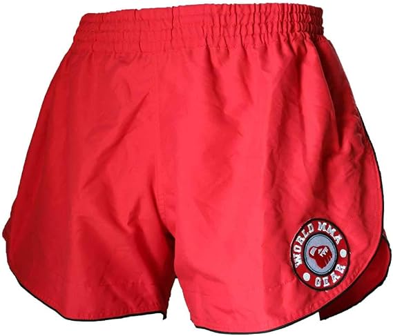 Microfiber Muay Thai Shorts Kickboxing, Thai Boxing, BJJ, Striking, Cross Training (RED, L (36'))