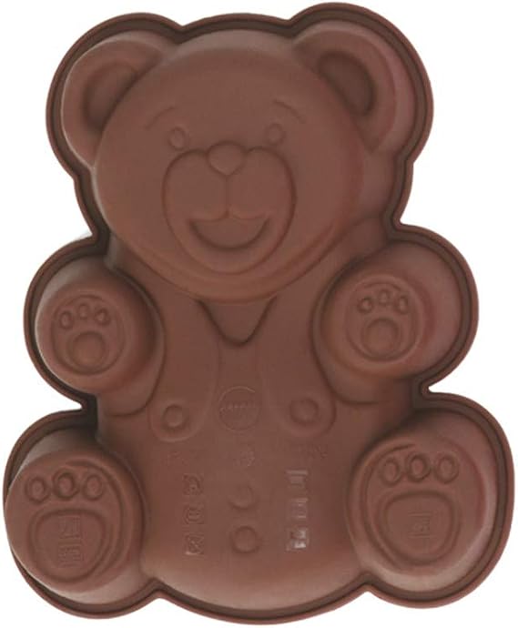 Pavoni Platinum Silicone Orsetto-Teddy Bear Mini Cake Mould, Brown