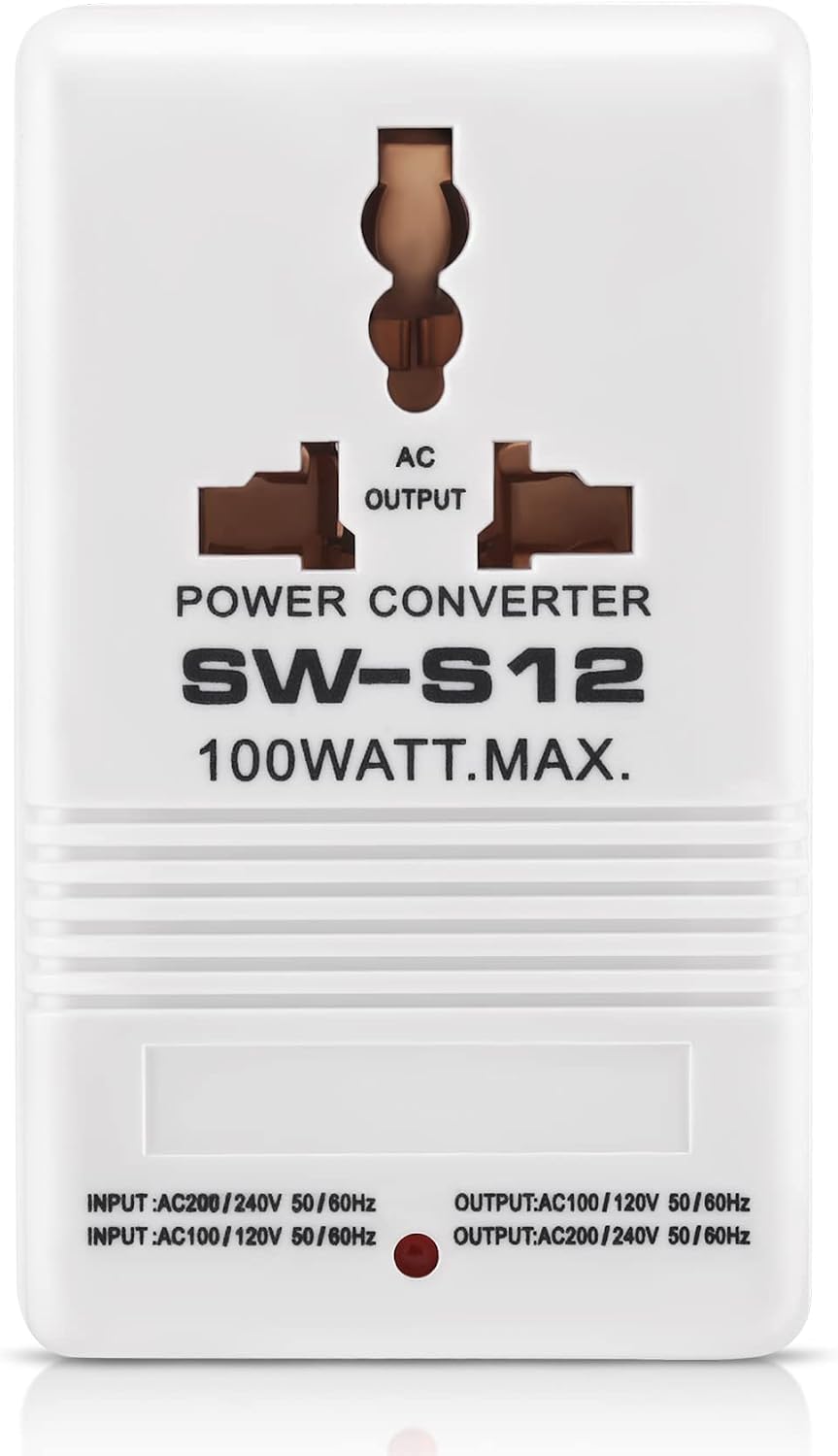 110V to 220V Step Up & Down Power Voltage Converter Watt Transformer for Travel