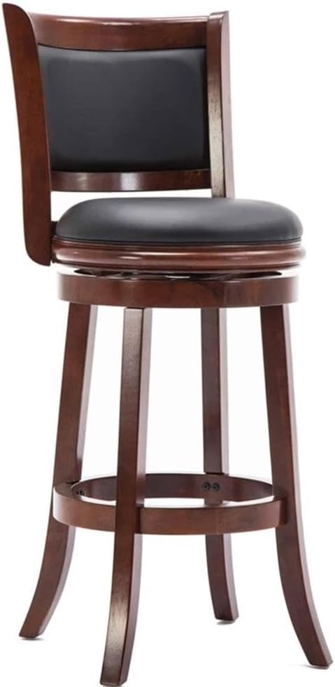 Boraam Augusta Bar Height Swivel Kitchen Bar Stool - Black/Cherry