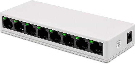 NR4 8 Port Switch LED Işıklı RJ45 100Mbps Ethernet İnternet Dağıtıcı Ağ Hub Ev Ofis İçin (8 Adet 100Mbps RJ45 Port)