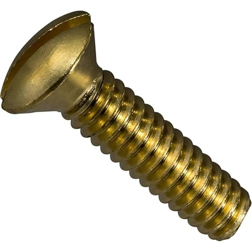 Newport Fasteners Brass Switch Plate Screws Quantity: 100 - #6-32 x 12 inch Slotted Oval Head Machine Screws