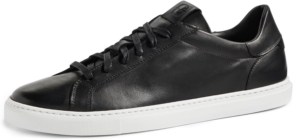 GREATS Men's Reign Low Top Leather Sneakers, Nero, 11 Medium US