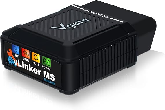 Vgate vLinker MS Bluetooth MFI OBD2 Diagnosegerät Fehlercodeleser OBDII kompatibler Auto Adapter Check Engine Light für iOS Android und Windows