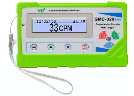 GQ GMC-320 Geiger Counter Nuclear Radiation Detector Dosimeter for Beta, Gamma, X-Ray Portable Radiation Monitor Geiger Counter (320 Green Silicone)