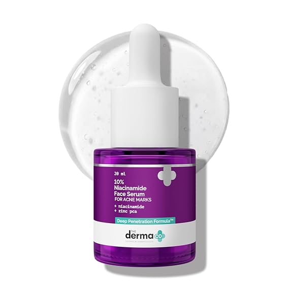 The Derma Co 10% Niacinamide Serum with 2% Zinc, 20 ml | Face Serum for Oily Skin | Helps Minimize the Appearance of Blemishes, Excess Oil & Uneven Skin Tone | For Men & Women