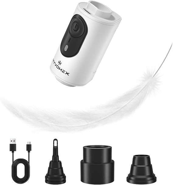 Portable Air Pump for Inflatables, 2oz Ultra-Fast Mini Electric Air Pump with Rechargeable to Inflate Deflate, Air Mattress Pump Perfect for Camping, Pool Floats, Sleeping Pads