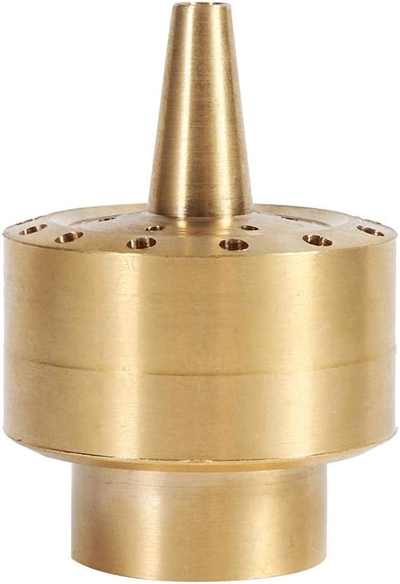 Brass Column Fountain Nozzle, 3/4 Inch, Gold, Porous Scattering Sprinkler for Garden Pond Water Fountain