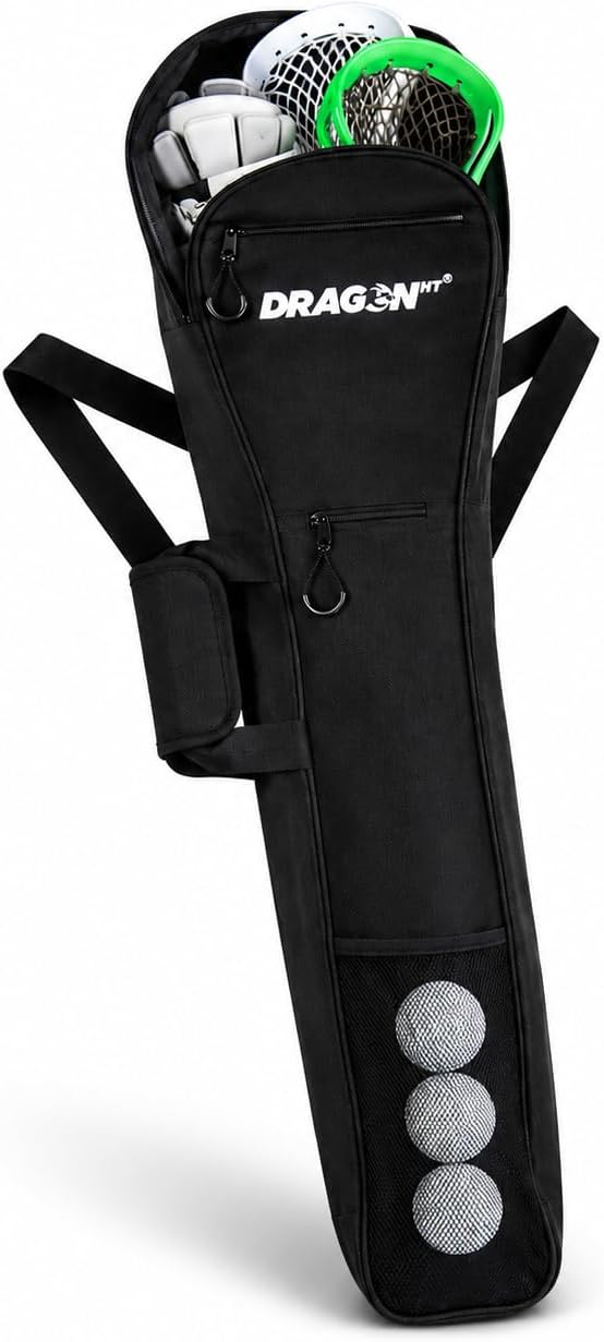 Lacrosse Stick Bag with Backpack Straps, Padded Handle, 2 Pockets, 46" Length