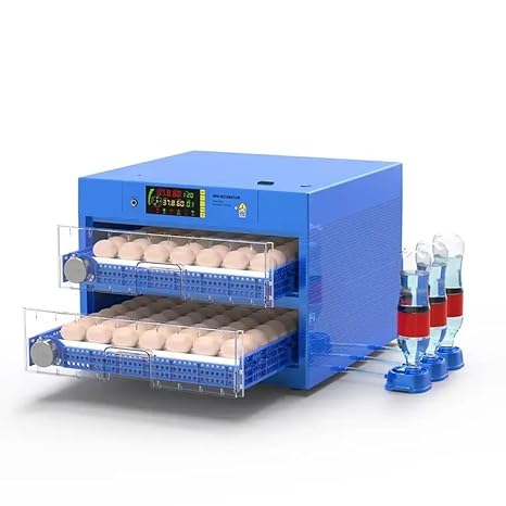 Eggs Automatic Chicken Incubators, Farm Poultry Hatcher Machine, LED High-Efficiency Automatic Egg Turning & Temperature Control, for Hatching Chicken Duck Goose Birds (Color : 128 Eggs, Size : 1)