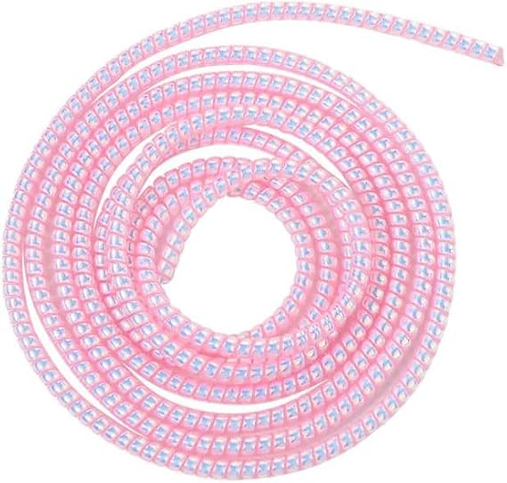Spiral Cable Protector,Chargers Data Cable Protect Sleeve,Headphone Cable Saver for Phone Earphone USB Data Cableor for Prevent Pets from Biting The Cable Sleeves Cord Management Laser Pink