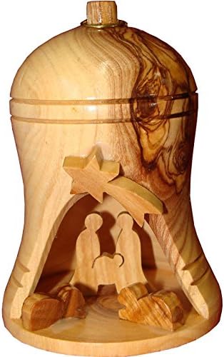 Zuluf 10cm Unique Zuluf Nativity Bell Ornament Handmade from Bethlehem with Certificate | Christmas Tree Decorations Set