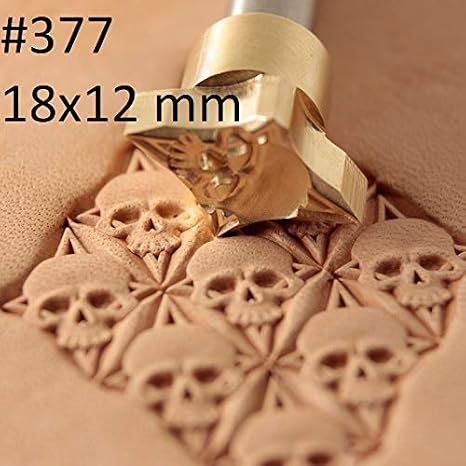 DandS ltd Leather Stamp Tool, Skull, Professional Steel Craft Tool for Leatherworking, Embossing, Carving & Stamping Leather Projects, Belts & DIY Projects Compatible with Mallet #377