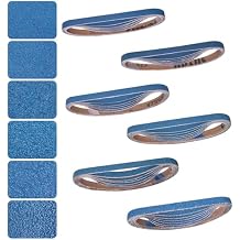 1/2x18 Inch Sanding Belts 42 Pcs 6 Grits Sizes (7 Each of 40/60/80/120/150/240 Grits) Heavy Duty Belt Sander Zirconia Belt Sander Paper for Wood, Metal, Stainless Steel, Cars, and Furniture