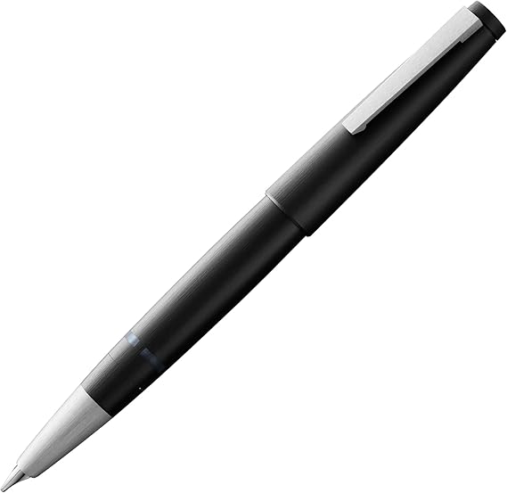 Lamy 2000 black - elegant Fountain Pen in robust fibreglass barrel - 14 ct. gold nib, partially platinum-plated - nib size M