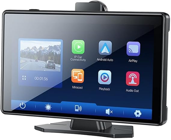 YESIDO Multimedya Araç Sistemi – 9 İnç HD Ekranlı CarPlay & Android Auto Destekli, 4K Ön/ 1K Arka Kamera Entegreli, Bluetooth 5.2 & WiFi Bağlantılı, Navigasyon ve Müzik Oynatma Özellikli, KM18, Siyah