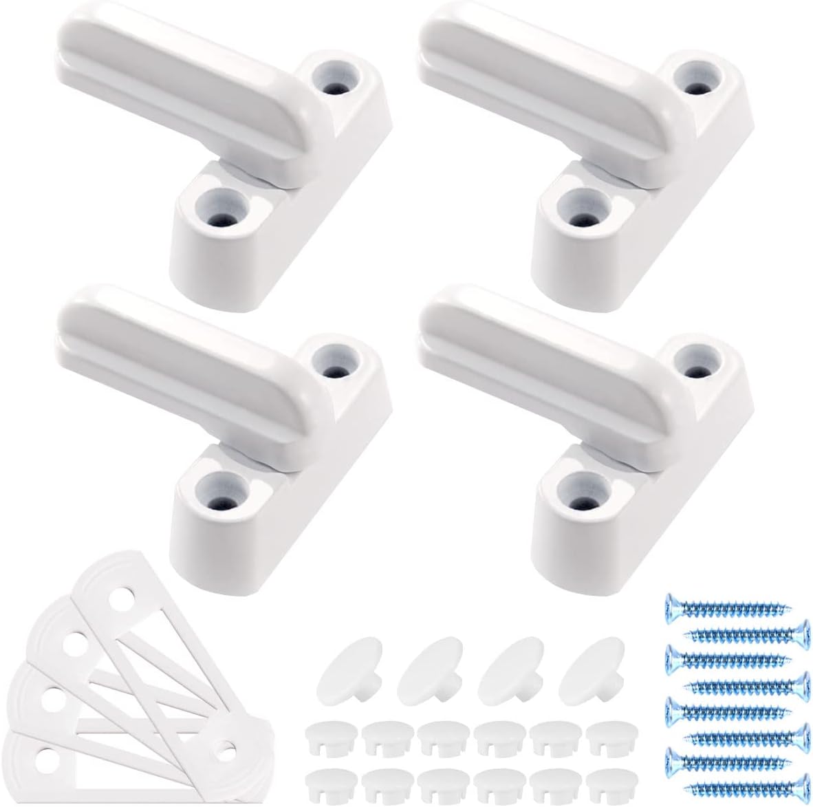 Sash Window Locks for upvc Windows 4 Pcs Sash Jammers Window Security Locks PVC Door Lock Door Jammer Letterbox Lock Casement Home Extra Security