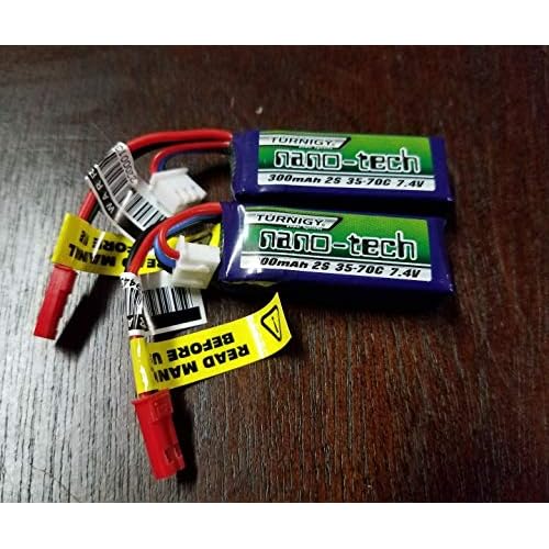 Turnigy 2 Pack Nano-TECH 300mAh 2S 7.4 35 70C LIPO Battery 124 Losi Truggy SCT Rally Carisma Includes CHICAGOLAND RC Coupon