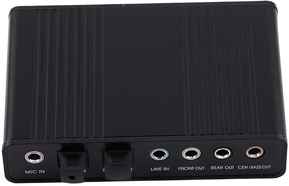 5.1 USB Audio Sound Card with SPDIF, External USB Sound Card Adapter for PC Laptop Audio, Support 48/44 KHz Sampling Rate, Black