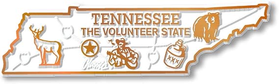 Tennessee Small State Magnet by Classic Magnets, 3.5" x 1", Collectible 3D Rubber Vintage-Style Souvenirs and Gifts Made in the USA
