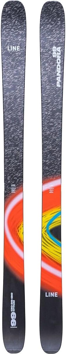 LINE Unisex Pandora 99 Lightweight Durable Impact-Resistant All-Mountain Skis with Thick-Cut Sidewalls & Easy Turn Initiation | Alpine Equipment for Groomed Slopes | Without Bindings, Size 163