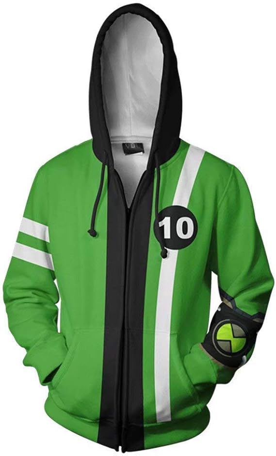 Ben Hoodie Anime Cartoon Cosplay Jacket 3D Printed Sweatshirt (XX-Large, Color 12)