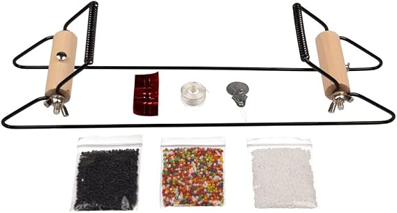 Beadsmith Metal Bead Loom Kit | Includes Thread, Needles, 18-Gram Glass Beads, Wire Loop Needle Threader | Bracelets, Necklaces, Belts, More!