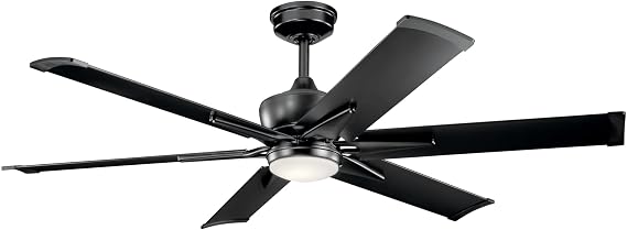 Kichler Szeplo 60" Outdoor Ceiling Fan with LED Light, Black