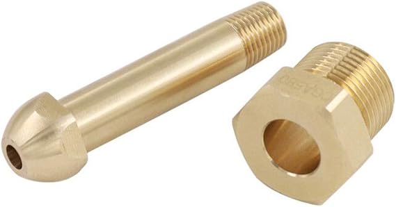 Universal CGA580 Regulator Inlet Nut & Nipple Adapter Helium Argon Nitrogen Inlet Bottle Fittings (Brass)