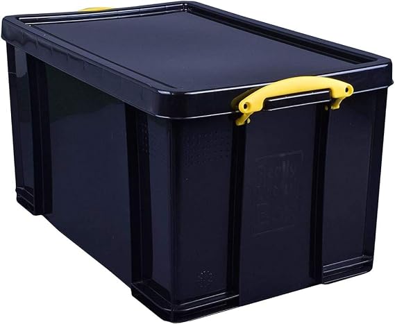 Really Useful Box Plastic Storage 84 Litre Recycled Solid Black