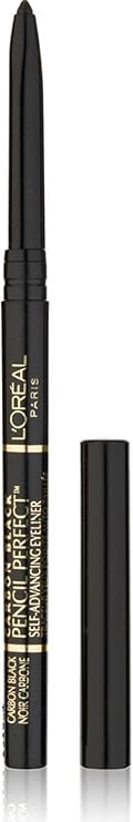 L'Oreal Pencil Perfect Self-Advancing Eyeliner, Carbon Black [190] 0.01 oz (Pack of 12)