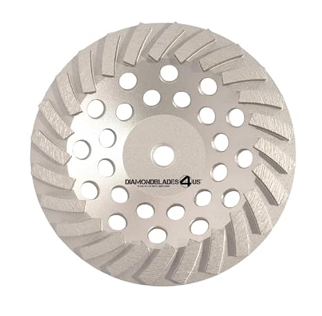 7" Pro Turbo 24 Segment Diamond Cup Grinding Wheel | Grind Concrete Thinset Mastics Stone Etc