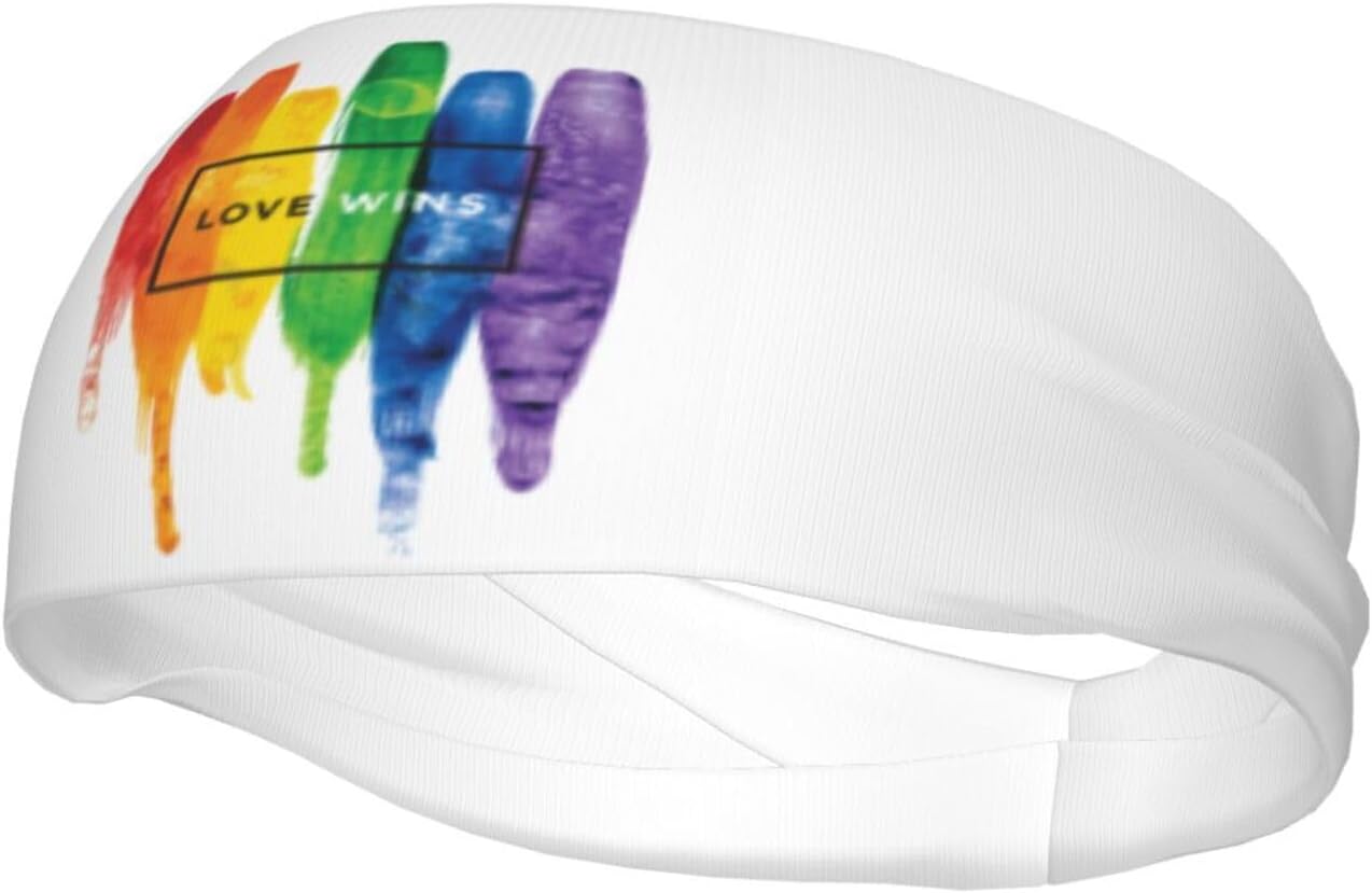 Rainbow LGBT Gay Pride Sweatbands Sports Headbands for Men Women Hiking,Cycling,Running,Basketball Football Workout