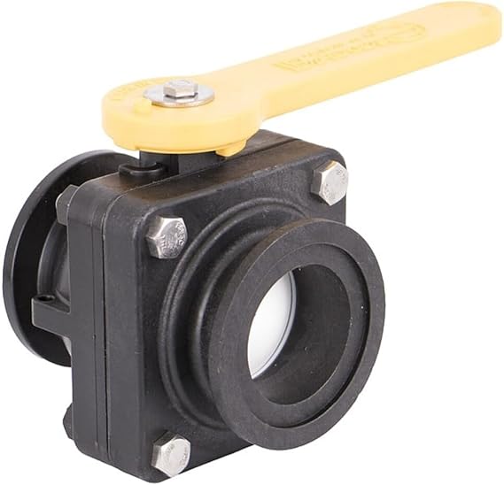 Banjo Manual 2-Way Ball Valve,Flange,Polypro MVS220CF - 1 Each