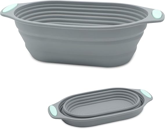 Bread Banneton Proofing Basket, 10 Inch Silicone Oval Sourdough Basket