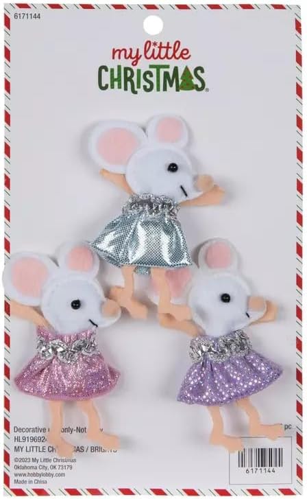 Plush Mini Mouse Christmas Tree Ornaments - 3 Count