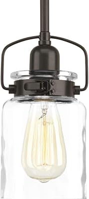 Progress Lighting P500055-020 Calhoun One-Light Mini-Pendant, Antique Bronze 9.00x4.75x4.75