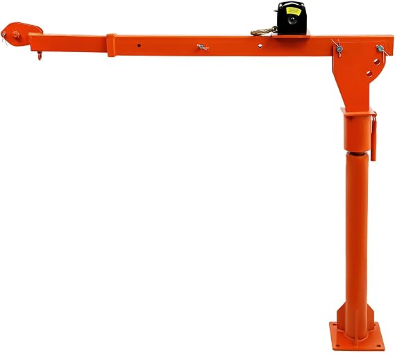 Truck-Mounted Crane Hoist,12V Electric Pickup Truck Cranes with 360 Rotation Base,1100Lbs Pickup Trucks Jib Cranes with 3500lb Winch Capacity, for Lifting Goods in Construction, Factory