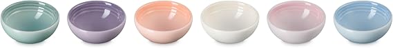 Le Creuset Stoneware Set Of 6 Vancouver Pinch Bowls, Pastel Multi Color