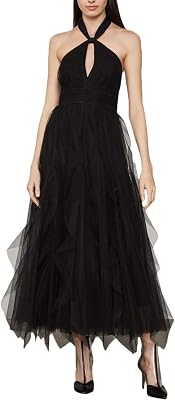 BCBGMAXAZRIA Womens Tulle Tie-Neck Dress
