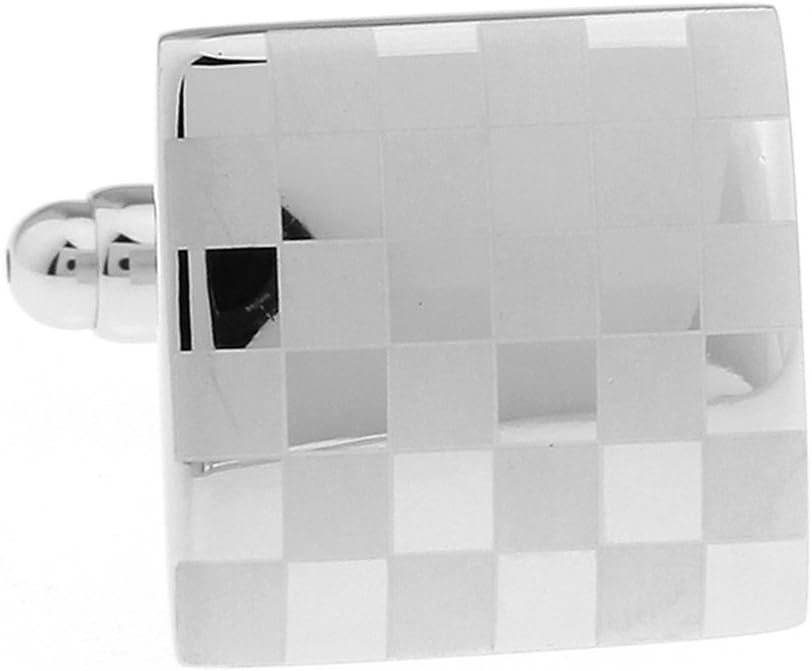 Laser Engraving Cufflinks Platinum Plated Silver Cuff Links