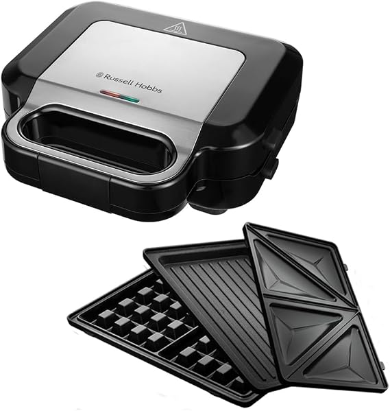 Russell Hobbs 3-in-1 Multifunctional Device with Removable Plates Black