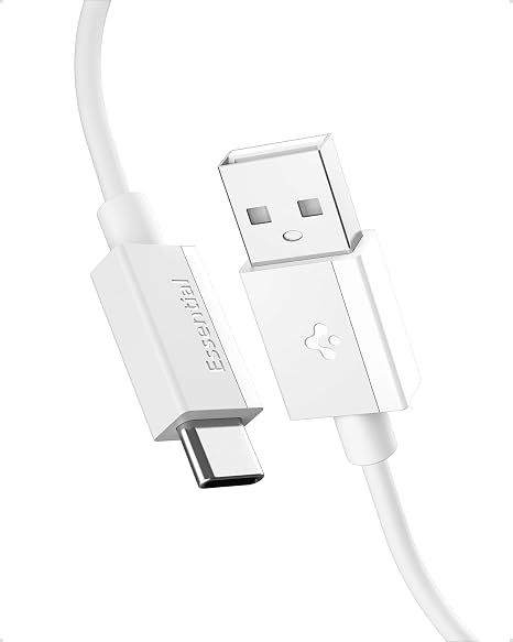 Spigen USB-A to USB-C 2 Metre Kablo 60W Güç/Hızlı Şarj / 480 Mbps Data Aktarım Hızı Type-C Ekstra Dayanıklı Beyaz - ACA08716 (Spigen TR Garantili)