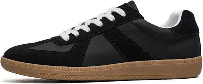 Fashion Sneakers,Breathable Running Casual Board Shoes, Leather Lace Up Retro Sneakers,Lightweight Comfort Walking Footwear for Women Men