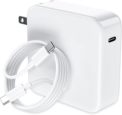 IEFUU 118W USB C Laptop Charger Compatible with MacBook ProMacBook Air 2022|2021|2020|2019|2018,Type-C PD Power Adapter Compatible with iPhone 16 Pro Max iPad Pro Air with 6.6ft C-C Fast Charge Cable