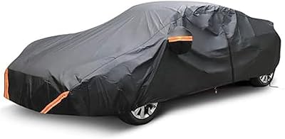 Waterproof Car Cover Compatible with Renault Clio 2019-2025, Outdoor Breathable All-Weather UV Rain Protection with Zippers Full CoversBlack