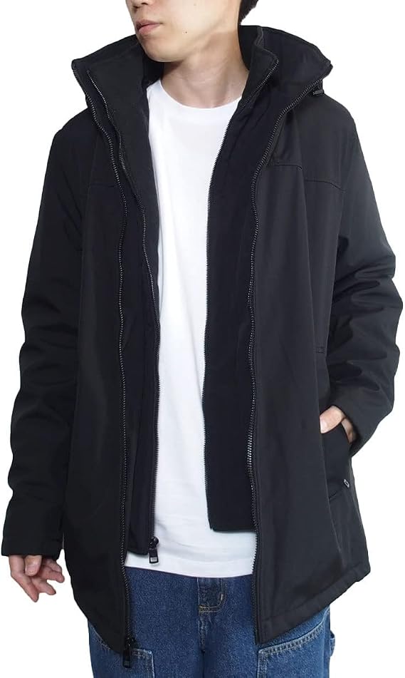Calvin Klein Mens Hooded Performance Soft Shell Jacket with Bib