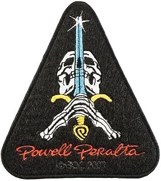 Powell Peralta Sword and Skull Skateboard Patch Black