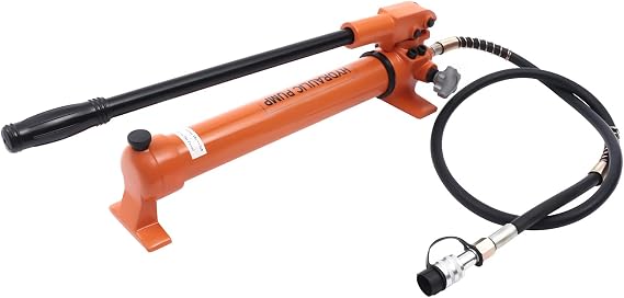 700CC Hydraulic Hand Pump, 60~70Mpa Manual Ram Pump Power Pump for Hydraulic Tools, ZG3/8'' Fast Joint, 70.9in Rubber Hose, Automatic Switching Between High and Low Pressure (CP-700)